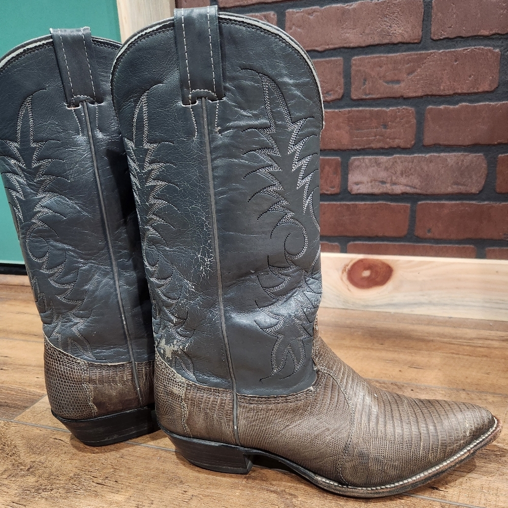 Vintage Nocona Lizard Cowboy Boots 10D - Picture 2 of 8